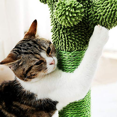 Arbre à chat en forme de cactus, arbre à chat en corde de sisal, jouet fin pour chat