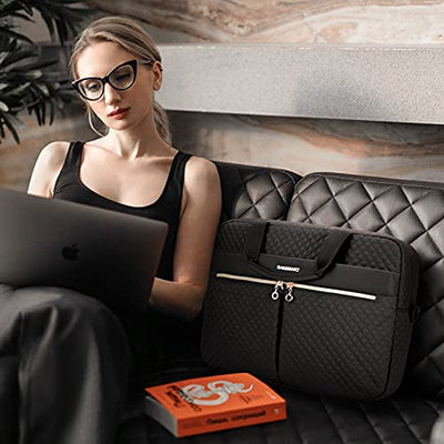 Laptop bag, 17.3 inch briefcase, large laptop bag, computer bag, office, travel, business, black