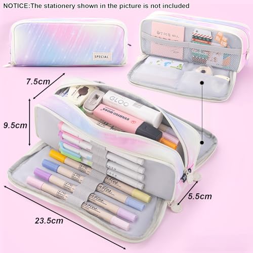 Pencil Case Teenager Pencil Case 3 Compartment, Large Capacity Pencil Case for School & Office