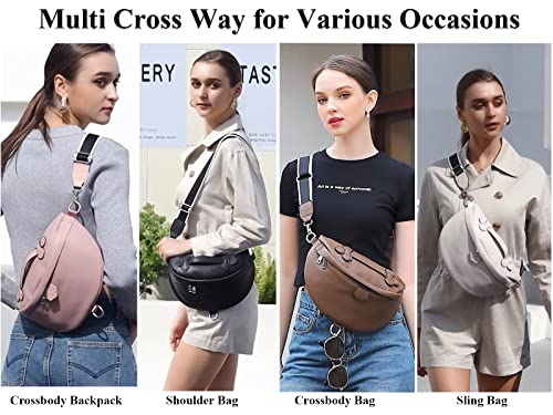 Fanny Pack Crossbody Bag Wide Stylisth Small Shoulder Bag Modern Bags Shoulder Bag Vegan Leather Chest Bag Sling Bag for Shopping