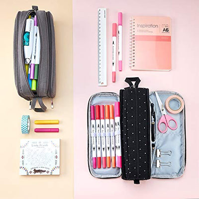 Pencil Case with 3 compartments Large Capacity Pencil Case Pencil Case Pencil Case for School & Office