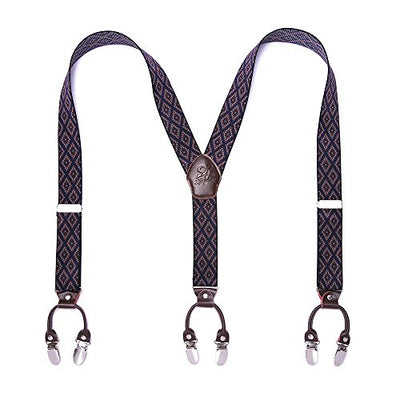 Suspenders 6 Clips Heavy Duty Braces Y Back 20 Colors Durable Elastic Adjustable Braces Strong Metal Clips Suspenders