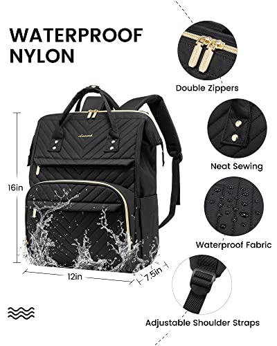 Backpack, Waterproof 15.6 Inch Laptop Bag Daypacks Elegant School Backpack Teen with USB Charging Port, Large Work Bag Backpack Rucksacks for Uni School Business Travel