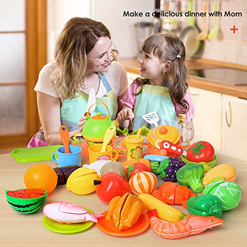 Jouets de cuisine pour enfants à partir de 3 ans, accessoires de cuisine pour enfants, coupe de fruits et légumes, jouets alimentaires pour garçons à partir de 3 ans, jeux de rôle 