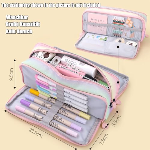 Pencil Case Teenager Pencil Case 3 Compartment, Large Capacity Pencil Case for School & Office