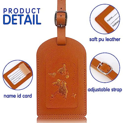 Luggage tag 4 PCS air travel suitcase tag with address label leather suitcase tag for cruises handbags ID label travel accessories married couples