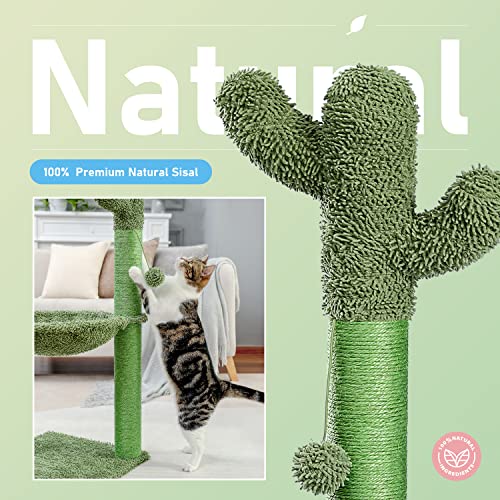 Cat Scratching Post, Cactus Tree, Stylish Scratching Post, Green Hammock with Ball