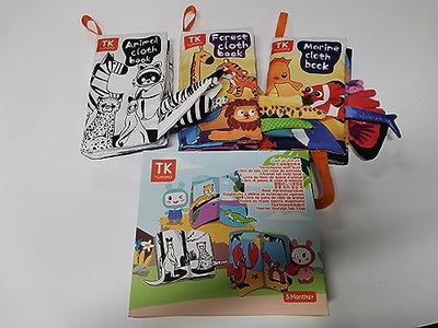 Baby Bücher Spielzeug mit Tier Schwänze, 3D Bilderbuch weichen Stoff Buch, Baby sensorische Aktivität hängen