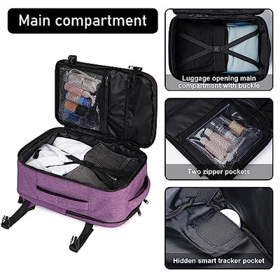 Sac à dos 40 x 20 x 25 cm pour Ryanair Aeroplane Travel Backpack Hand Luggage Laptop Daypacks PET Recycled Environmentally Friendly Backpack Waterproof Under Seat 20 L Small, Pink