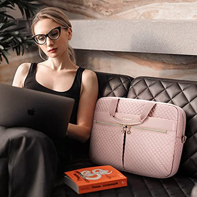 Laptop bag, 17.3 inch briefcase, large laptop bag, computer bag, office, travel, business, pink