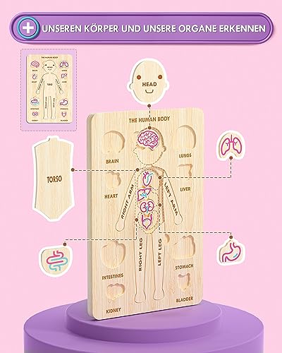 Doctor case kids wood, doctor case with puzzle organs, doctor case kids from 3 years, kids doctor case with doctor uniform and doctor hat, doctor case kids toys