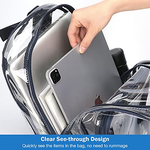 Clear Backpack Plastic School Backpack School Bag, Transparent Waterproof Clear Durable PVC Book Bag Clear Backpack for School Theater and Work