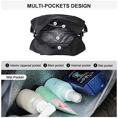 Sports Travel Bag Large Sports Bag, Weekend Bag, Carrying Bag for Airplane, Beach Bag, Overnight Bag, Waterproof Hospital Bag, Luggage Bag with Wet Bag