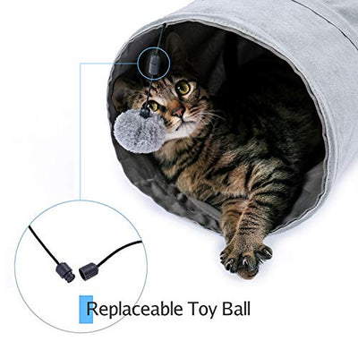 Beautiful Foldable Cat Tunnel Cat Toy with Ball Rustle Tunnel for Cats Welphln Rabbit or Small Animals