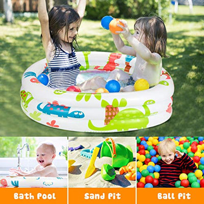 Inflatable Paddling Pool - Beach Buddies Baby Pool Kids Set Up Paddling Pool, Multicolor Ø 90 x 20 cm