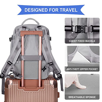 Hiking Backpack Waterproof Outdoor Sports Backpack Casual Daypack School Bag Fit 14 Inch Laptop with Charging Port Shoe Compartment