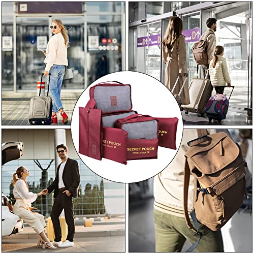 Pack of 8 Packing Cubes, Suitcase Organisation Cubes, with Shoe Bag, Laundry Bag, Travel Organisers, Clothes Bags, for Backpack