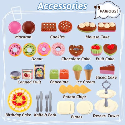 Kids kitchen dessert set kids toys kitchen accessories kids food toys with dessert stand kids learning toys