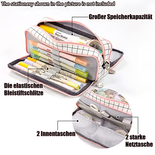 Pencil Case Teenager Pencil Case 3 Compartment, Large Capacity Pencil Case for School & Office