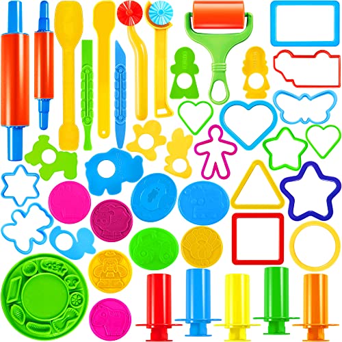 Ensemble d'outils de modélisation 44 pièces pour enfants, accessoires de pâte à modeler avec emporte-pièces modèles, outils de pâte à modeler, outil de modélisation, jouets de cuisine, jouets éducatifs 