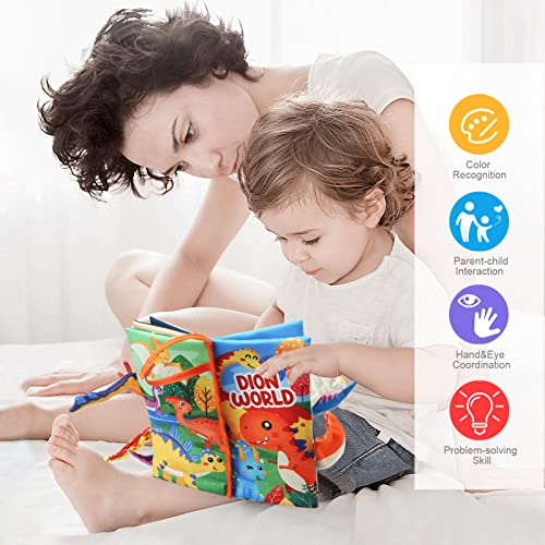 Baby sensory toy, baby fabric book, 3D picture book fabric books baby touch book with rustling paper