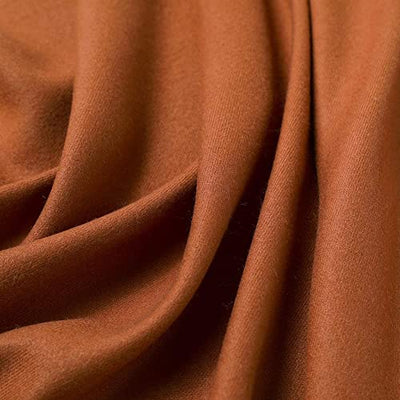 Winter Cotton Scarf Plain, Soft Winter Scarf with Fringes, Classic Scarves, Cognac