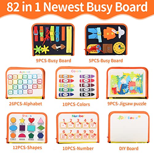 Busy Board Toy, Activity Board Motor Activity Toy, Baby Sensory Learning Toy Motor Activity Board for Travel Car Airplane