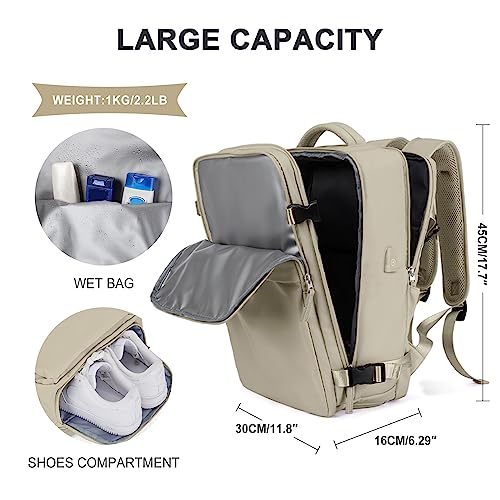 Cabin Bag for EasyJet 45x36x20 Travel Backpack Ryanair with USB Port Airplane Backpack Hand Luggage Backpack for Laptop Daypack Casual Folder.