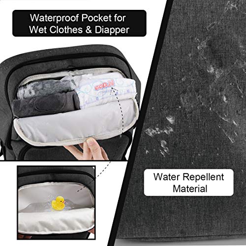 Multifunctional Large Capacity Baby Bag Travel Backpack And 2 Stroller Straps For Traveling