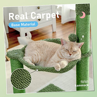 Cat Scratching Post, Cactus Tree, Stylish Scratching Post, Green Hammock with Ball