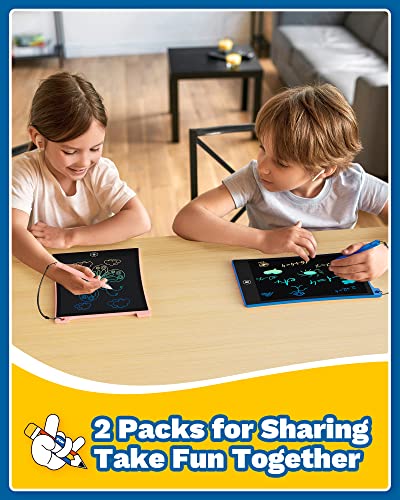 2 pieces LCD writing board children drawing board screen eco-friendly colorful drawing board magic board with lanyard, educational toy