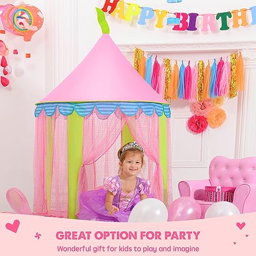 Play tent kids indoor, play tent for kids with star lights - glitter castle nursery with carrying bag - kids house- toy for indoor and outdoor play