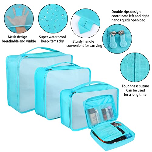 Pack of 8 Packing Cubes, Suitcase Organisation Cubes, with Shoe Bag, Laundry Bag, Travel Organisers, Clothes Bags, for Backpack