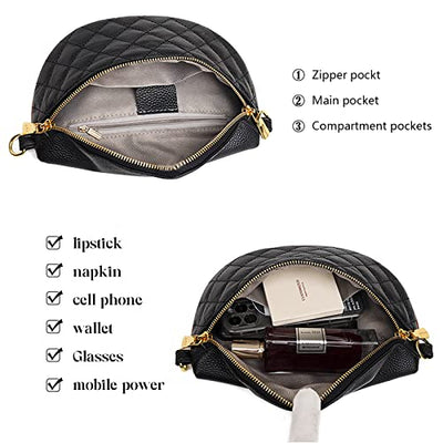 Crossbody Bag Wide Strap Small Shoulder Bag Fanny Pack Leather Stylish Bags Handbag Shoulder Bag Cell Phone Bag with Purse to Shoulder