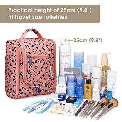 Travel toiletry bag for hanging.