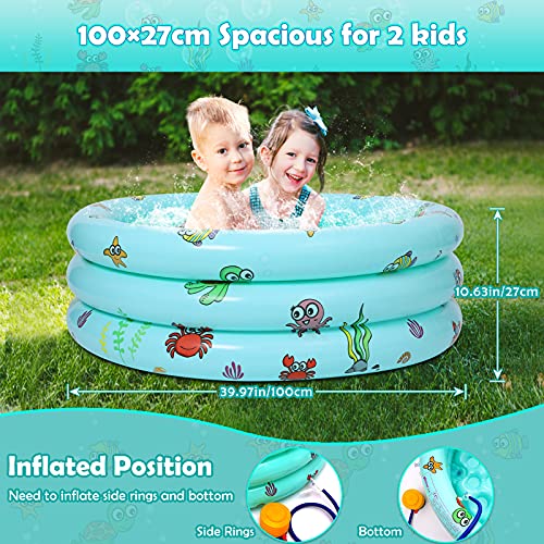 Planschbecken, Kinderpool Babypool Ø100x27cm Kinder Aufstellpool Aufblasbarem Baby Pool