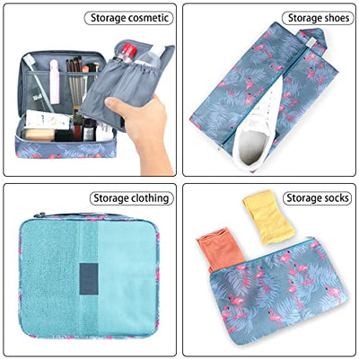 Pack of 8 Packing Cubes, Suitcase Organisation Cubes, with Shoe Bag, Laundry Bag, Travel Organisers, Clothes Bags, for Backpack