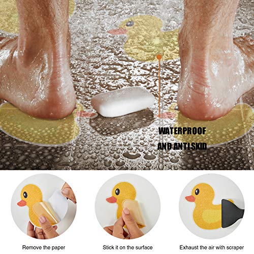 Non-slip bathtub stickers, 20 pieces, self-adhesive, for children and shower, with high-quality scraper, each approx.