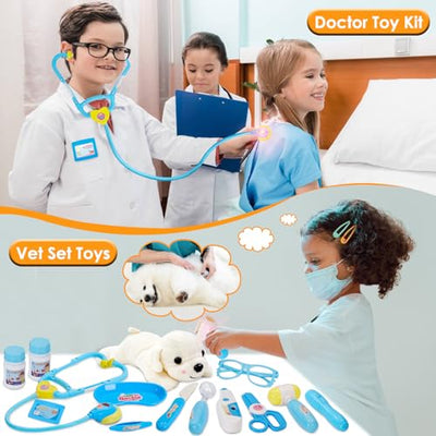 Doctor's case children's toy, doctor's case play set with stethoscope, syringe