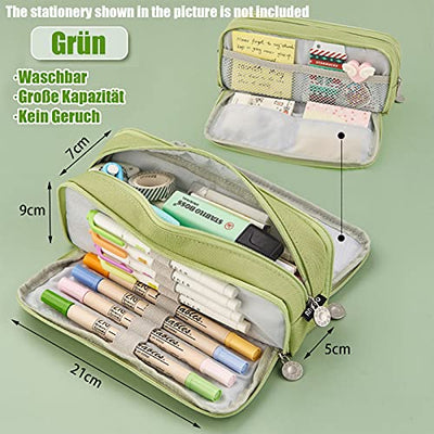 Pencil Case Teenager Pencil Case 3 Compartment, Large Capacity Pencil Case for School & Office