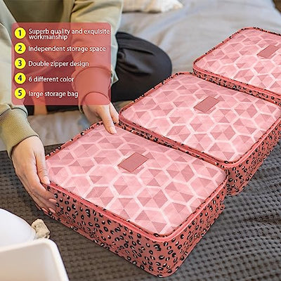 Pack of 8 Packing Cubes, Suitcase Organisation Cubes, with Shoe Bag, Laundry Bag, Travel Organisers, Clothes Bags, for Backpack