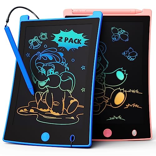 2 pieces LCD writing board children drawing board screen eco-friendly colorful drawing board magic board with lanyard, educational toy