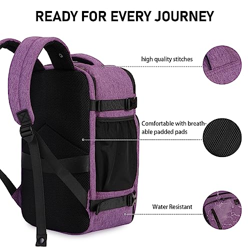 Sac à dos 40 x 20 x 25 cm pour Ryanair Aeroplane Travel Backpack Hand Luggage Laptop Daypacks PET Recycled Environmentally Friendly Backpack Waterproof Under Seat 20 L Small, Pink