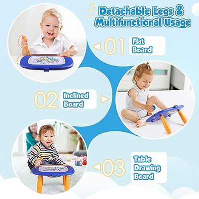 Magnetische Maltafel Zaubertafel für Kinder, Bunte Löschbare Magnettafel Zeichentafel mit Beinen