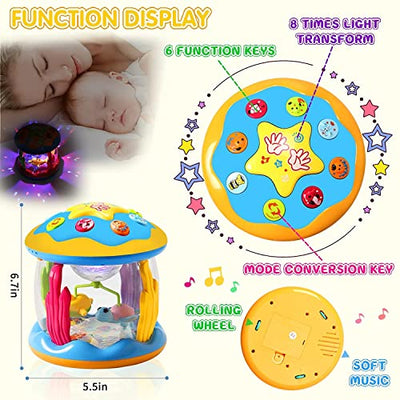 Rotating projector baby toy with music/light