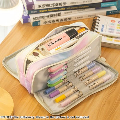 Pencil Case Teenager Pencil Case 3 Compartment, Large Capacity Pencil Case for School & Office