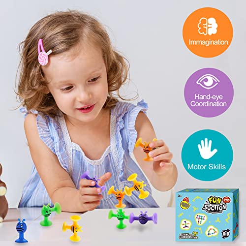 Suction cup toy baby, children bathtub toy, 40 pieces sensory toy silicone building blocks suction toy, stress relief gift