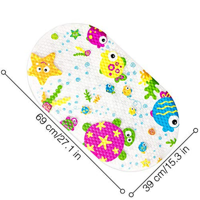 non-slip children's bath mat, PVC bath mat shower mat with powerful suction cups massage function baby bath mat