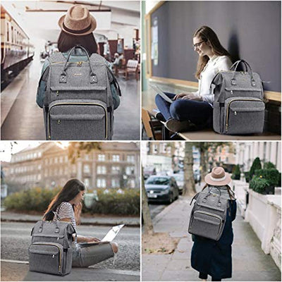 Sac à dos pour ordinateur portable 17 pouces, sacs à dos étanches pour étudiants avec poignée, port de chargement USB, grand sac d'école, sac à dos d'école, pour le travail de voyage à l'université