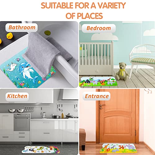 Bath Mat for Tub for Kids Cartoon Anti Slip Baby Bath Mat Extra Long Anti Slip Bathroom Toddler Shower Floor Mat with Suction Cups Drainage Holes